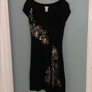 Cache dress size medium black and gold